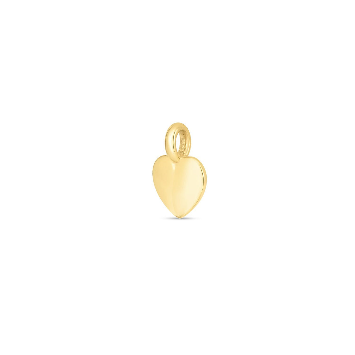 14K gold mini heart charm close-up, fine jewelry charm pendant for women, Savannah Lane Jewelry