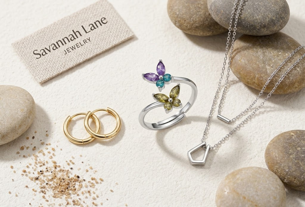 Savannah Lane Jewelry new arrivals collection featuring gold and sterling silver fine jewelry
