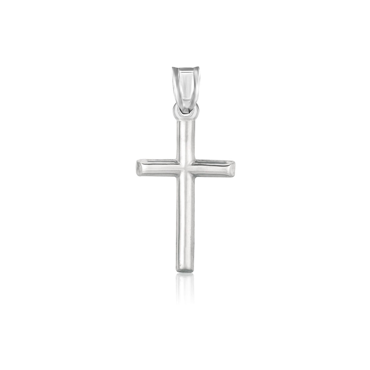 14K White Gold High Gloss Pendant, 11.7mm x 24.9mm, 0.5g, fine jewelry for women at Savannah Lane Jewelry