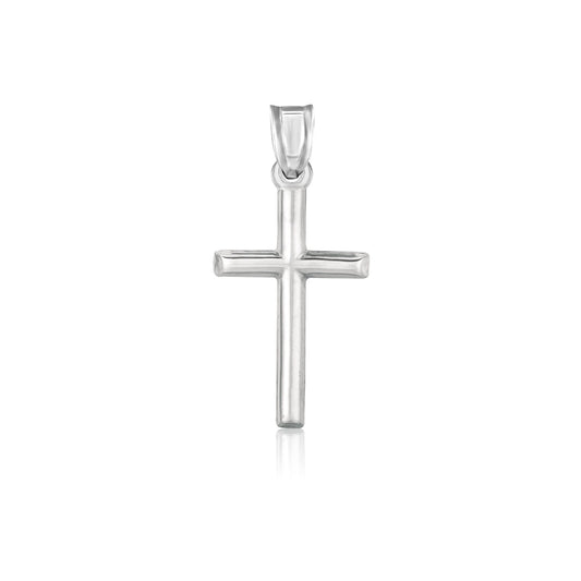 14K White Gold High Gloss Pendant, 11.7mm x 24.9mm, 0.5g, fine jewelry for women at Savannah Lane Jewelry