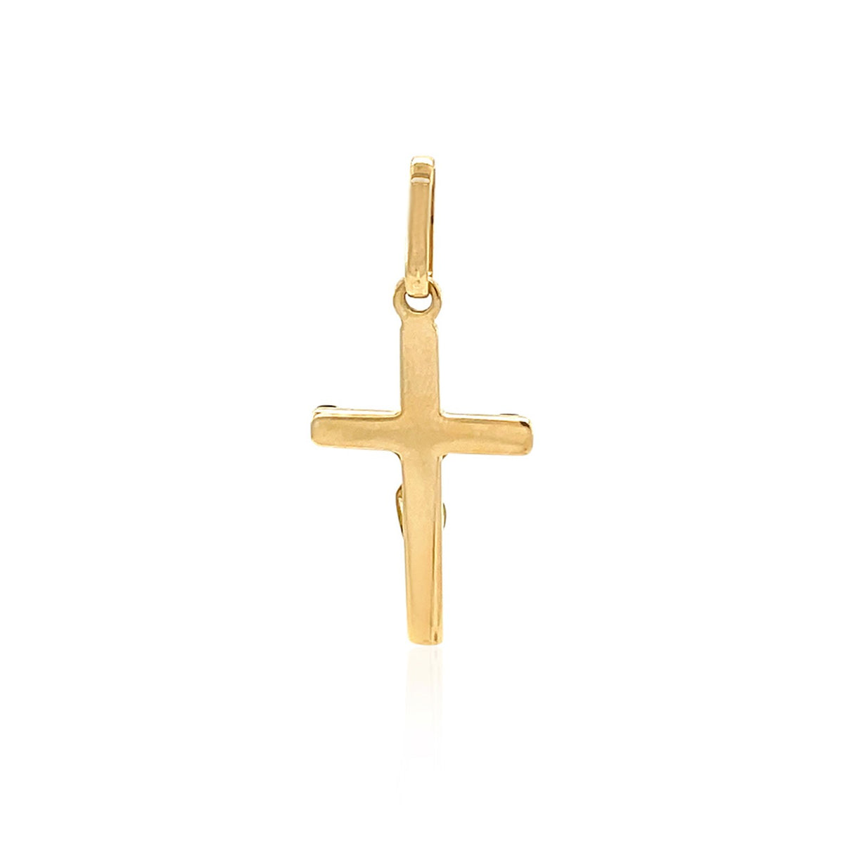 14K white and yellow gold cross pendant with polished bail, faith jewelry gift for women, Savannah Lane Jewelry