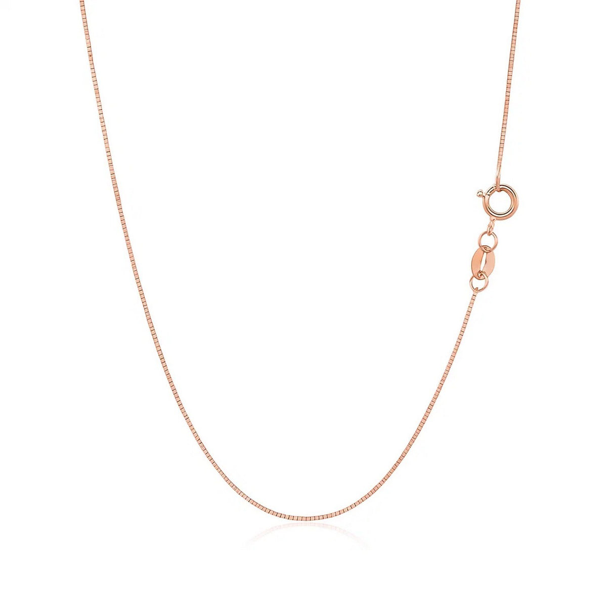 14K Rose Gold Classic Box Chain Necklace (0.60 mm) - Savannah Lane Jewelry