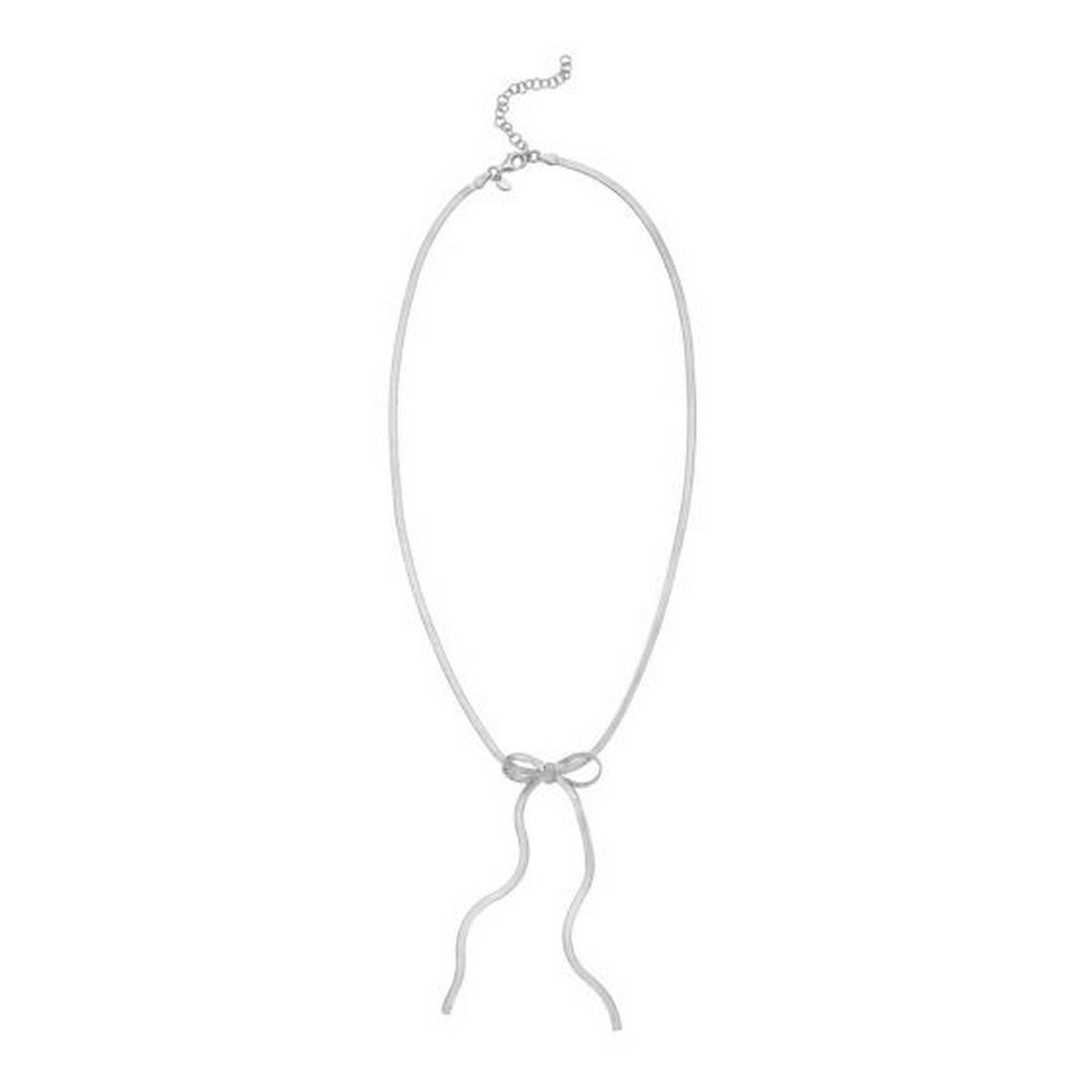 925 Sterling Silver Snake Bow Necklace with rhodium finish, delicate bow pendant, fine jewelry