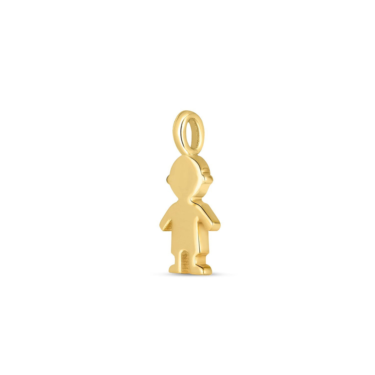 14K Yellow Gold Boy Silhouette Charm Pendant – Fine Gold Jewelry Keepsake