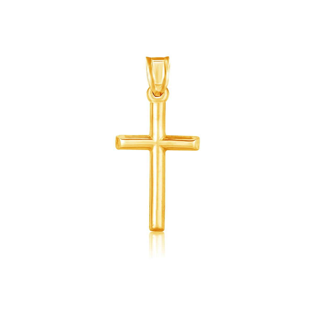 14K yellow gold high polish pendant close-up at Savannah Lane Jewelry